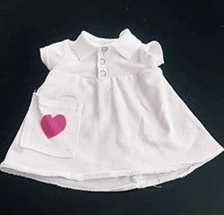 Shaam White Dress with Pink Heart