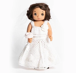 Bride White Crochet Dress for baby girl