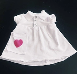 Shaam White Dress with the Pink Heart